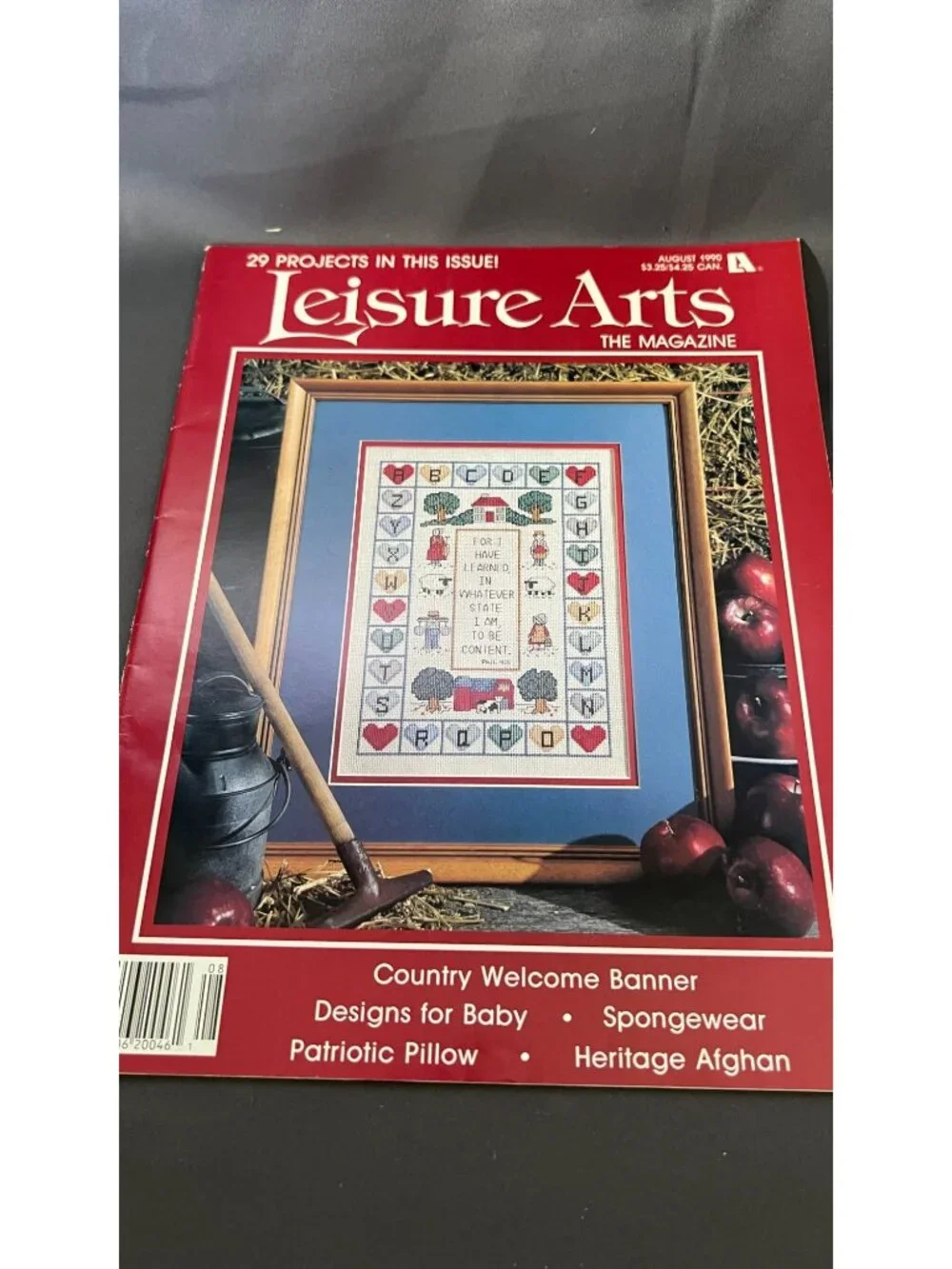 8 Vintage Leisure Arts Magazine Lot Cross Stitch/Crafts 1986-1989